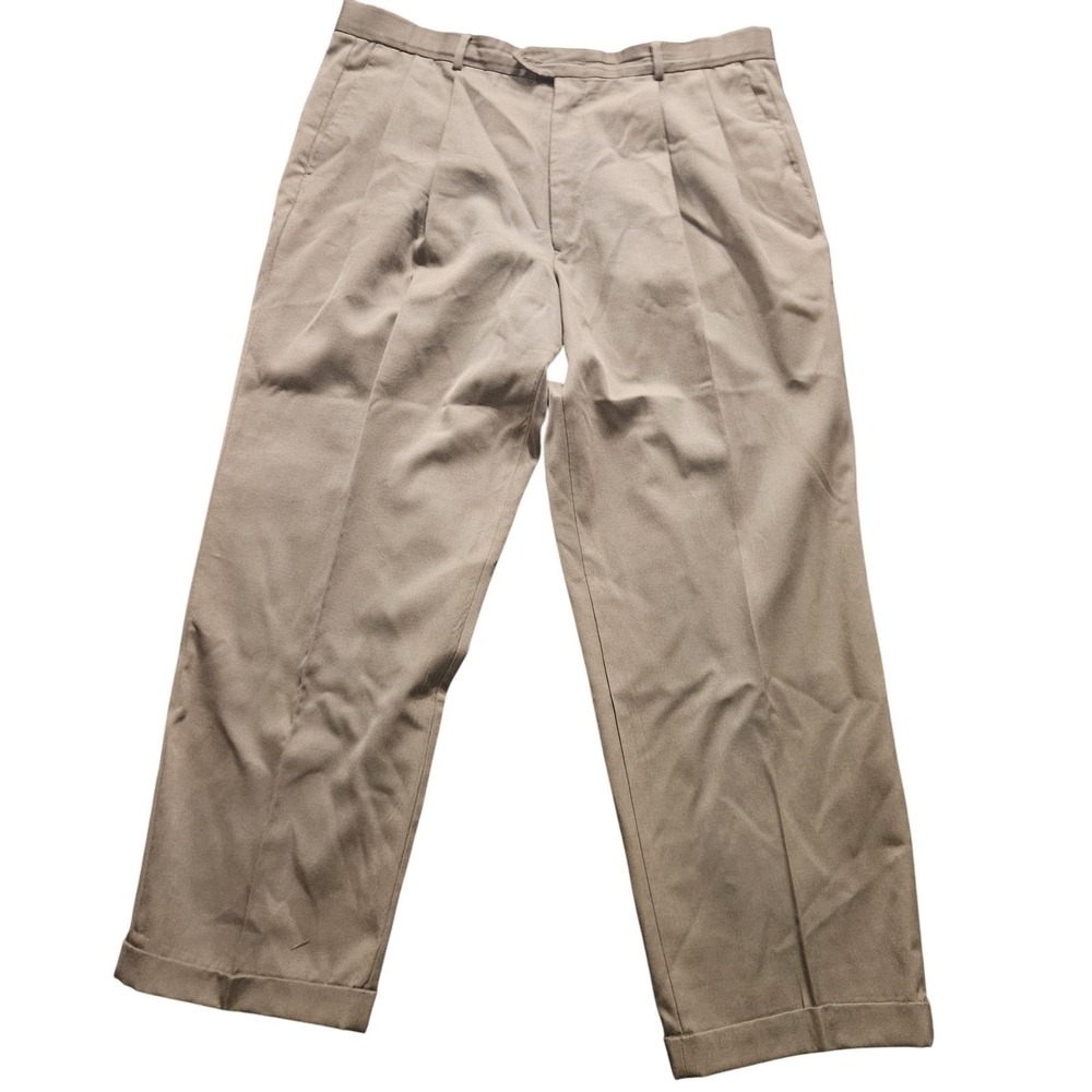 Alfani Pants Mens 40 Brown Wool Double Pleated Dress‎ Trousers Slacks Lined